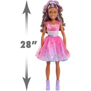 Barbie Star Power best friend fashion doll Black Hair pink dress 28" 70cm