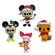 Funko Pop Disney - Mickey & Friends Holiday Pop! 4-Pack (Flocked)