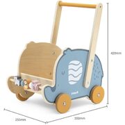 VIGA PolarB Wooden Pretend Play Toy Buggy Pram Elephant