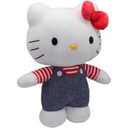 Hello Kitty Medium Plush Blue Denim Overalls