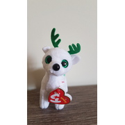 Ty Beanie Boos Clip on - Xmas Peppermint the White Reindeer Plush