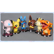 Pokemon Figures 6pcs set - Pikachu, Meowth, Charizard, Eevee, Mew, Lucario