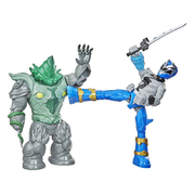 Power Rangers Dino Fury Battle Attackers 2-Pack Blue Ranger vs. Shockhorn Figures