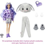 Barbie Cutie Reveal Purple Hair Doll Grey Bunny