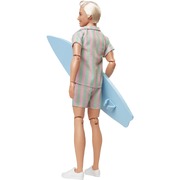 Barbie the Movie Doll Ken Wearing Pastel Striped Beach Matching Set HPJ97