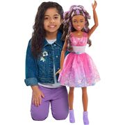 Barbie Star Power best friend fashion doll Black Hair pink dress 28" 70cm