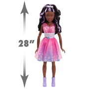 Barbie Star Power best friend fashion doll Black Hair pink dress 28" 70cm