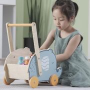 VIGA PolarB Wooden Pretend Play Toy Buggy Pram Elephant