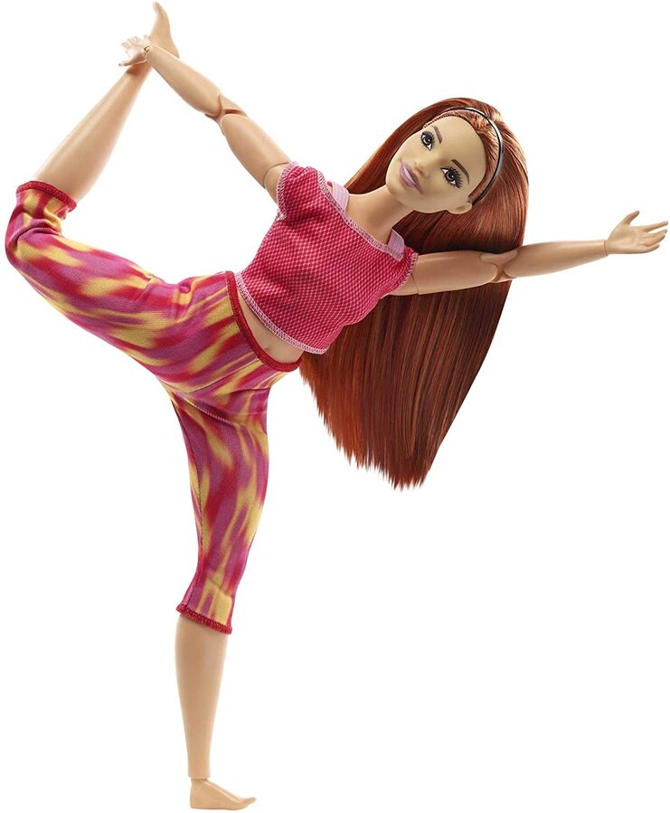 Barbie Made to Move Doll Long Straight Red Hair Wearing Athleisure-wear