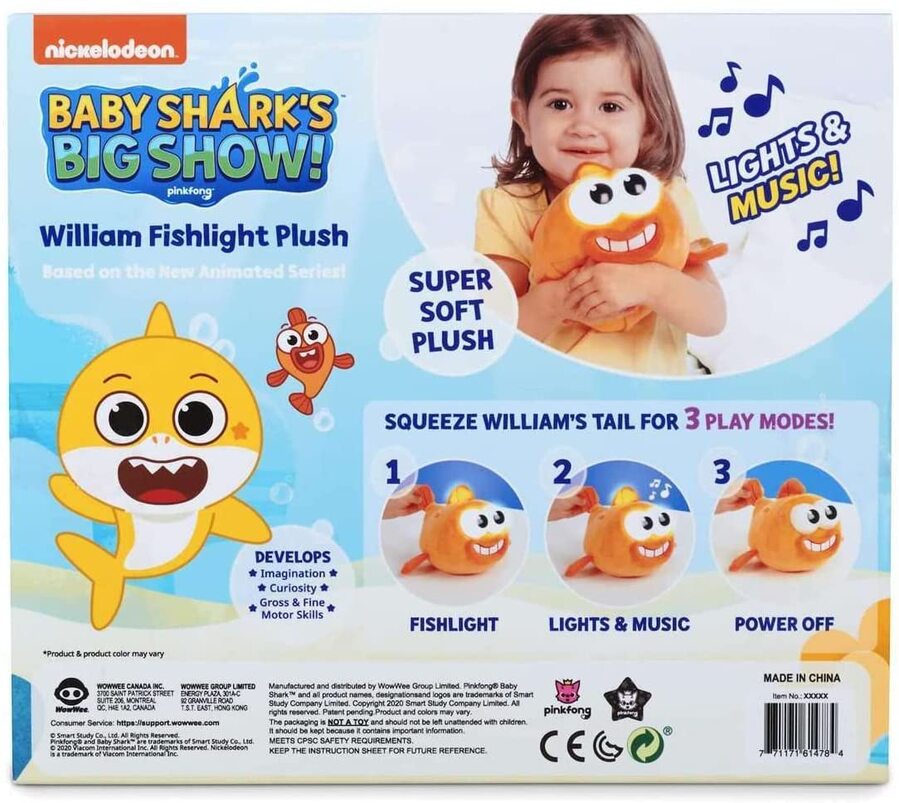 Pinkfong Baby Shark's Big Show William Fishlight Plush Toy