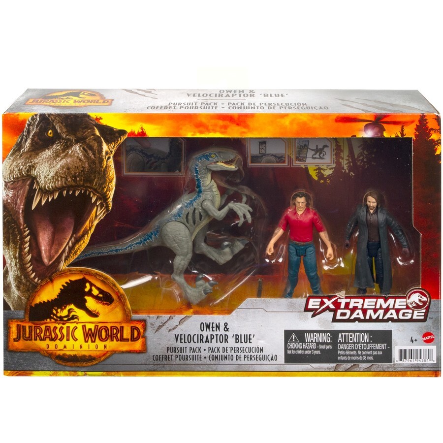 Jurassic World Dominion Extreme Damage Owen & Velociraptor 'Blue ...