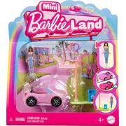 Barbie Land Mini Doll & Vehicle Set Convertible Car HYF42