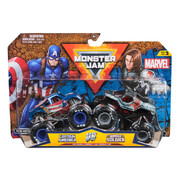 Monster Jam Marvel Captain America Vs Winter Soldier 2 Pack 1:64 Diecast Vehicle (Series 2)