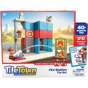 Tile Town Fire Station Magnetic Tiles Playset