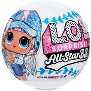 LOL Surprise All-Star B.B.s Sports Series 1 Baseball Sparkly Dolls - Blue