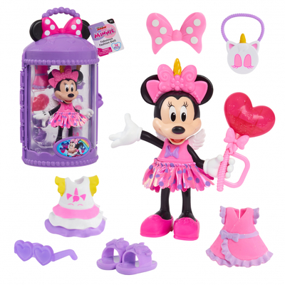 Disney Junior Minnie Mouse Fabulous Fashion Doll with Case Unicorn Fantasy