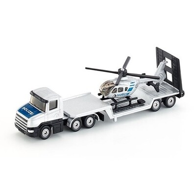 Siku 1610 Die-Cast Vehicle Low Loader with Helicopter 