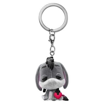 Funko Pocket Pop Keychain Disney Winnie the Pooh Eeyore with Heart Flocked