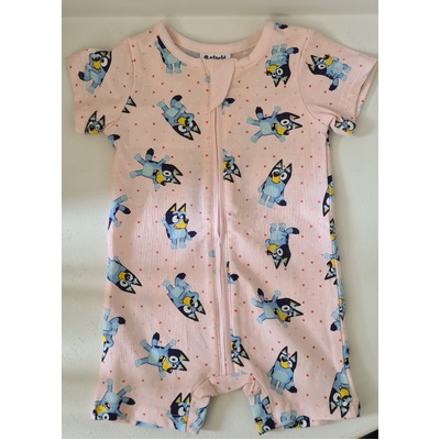 Bluey Print Pink Romper Children clothing (Organic Cotton) [Size: 18-24]