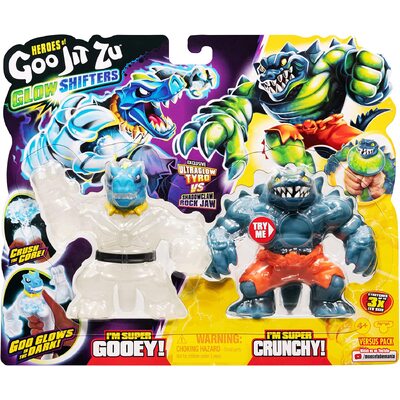 Heroes Of Goo Jit Zu Glow Shifters Versus Pack Ultraglow Tyro VS Shadowclaw Rock Jaw