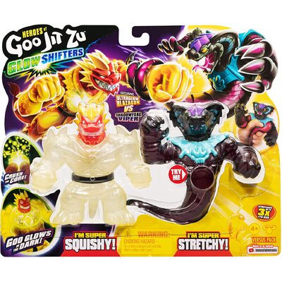 Heroes Of Goo Jit Zu Glow Shifters Versus Pack Ultraglow Blazagon VS Shadowfang Viper