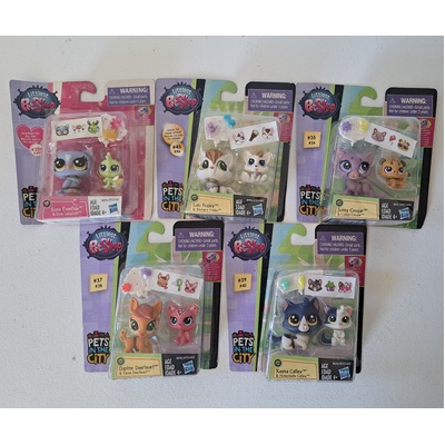 Littlest Pet Shop Pets in the City Set of 5 ( Sunny Cougar, Keena, Daphne, Lulu, Eona)