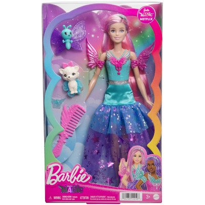 Barbie A Touch Of Magic Malibu Doll With Fairytale Outfit And Two Pets HLC32