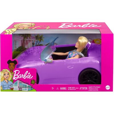 Barbie Convertible Car with Doll HBY29