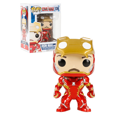 Funko Pop Captain America Civil War Iron Man (Unmasked) #136 (slight damage)