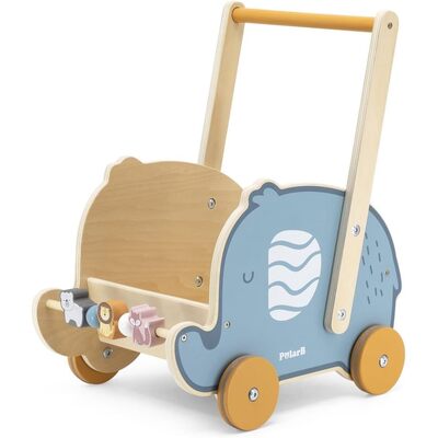 VIGA PolarB Wooden Pretend Play Toy Buggy Pram Elephant