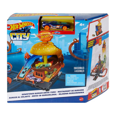 Hot Wheels City Downtown Burger Drive Thru Playset