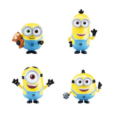 MetalFig Diecast Minions - Set of 4 (Bob, Keven, Otto, Stuart)