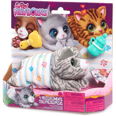 FurReal Newborns Kitty Interactive Animatronic Plush Toy Grey