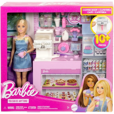 Barbie Coffee Shop Playset with Blonde Barista Doll HXN94