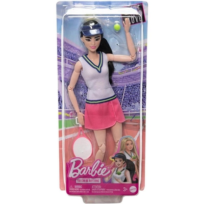 Barbie Careers Made to Move Tennis Player Doll with Racket and Ball HKT73