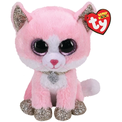 Ty Beanie Boos Regular 6" Fiona The Pink Cat Plush