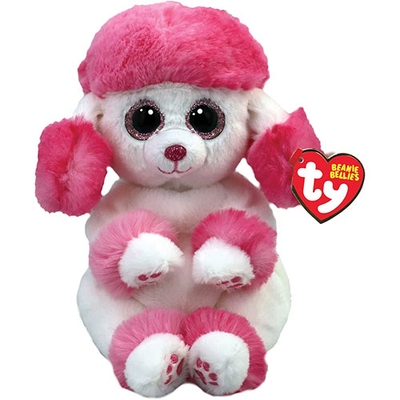 Ty Beanie Bellies Regular 6" HEARTLY the Valentine's Poodle Dog Plush