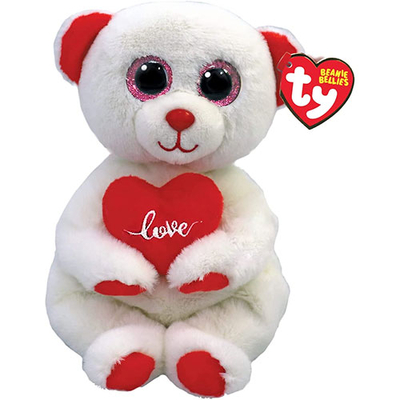 Ty Beanie Bellies Regular 6" DESI the Valentine's Teddy Bear Plush