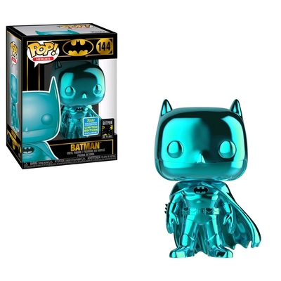 Funko POP DC Super Heros Batman Teal Chrome SDCC 2019 Limited Edition #144