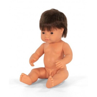 Miniland Educational Baby Doll Caucasian Brunette Boy 38 cm  