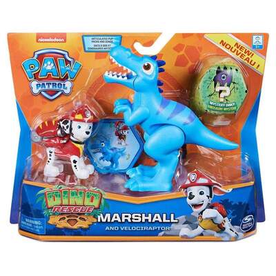 Paw Patrol Dino Rescue Marshall and Velociraptor Figure Set