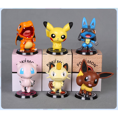 Pokemon Figures 6pcs set - Pikachu, Meowth, Charizard, Eevee, Mew, Lucario