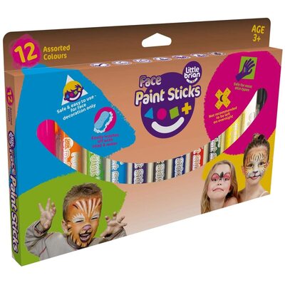 Little Brian Face Paint Sticks Mess Free Painting (12 Pack) 