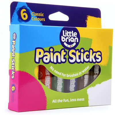 Little Brian Paint Sticks Classic Colours (6 pack) Mess Free Painting