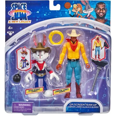 Space Jam New Legacy Buddy Figure 2 Pack On Screen Team Up Lebron James & Bugs Bunny