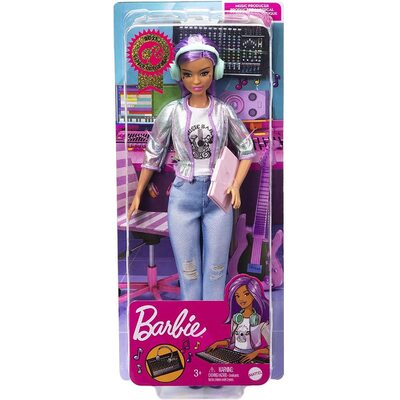 Barbie 2021 Career Of the Year Music Producer Doll Colorful Purple Hair (damaged box)