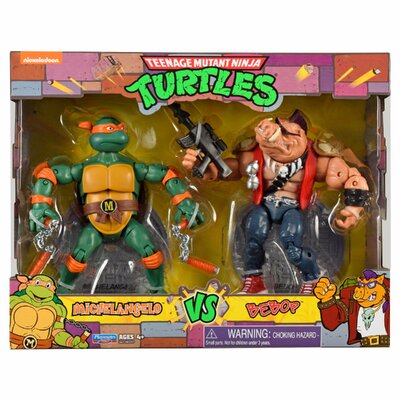 TMNT Teenage Mutant Ninja Turtles Classic Collection Michelangelo vs. Bebop 2 Pack