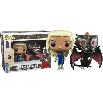 Funko POP! Game of Thrones Daenerys & Dragon 2 pack metalic (Crease on the Box)