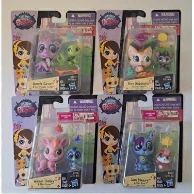 Littlest Pet Shop Pet Pawsabilities Set of 4 (Dane, Roxy , Speedy, Warren)